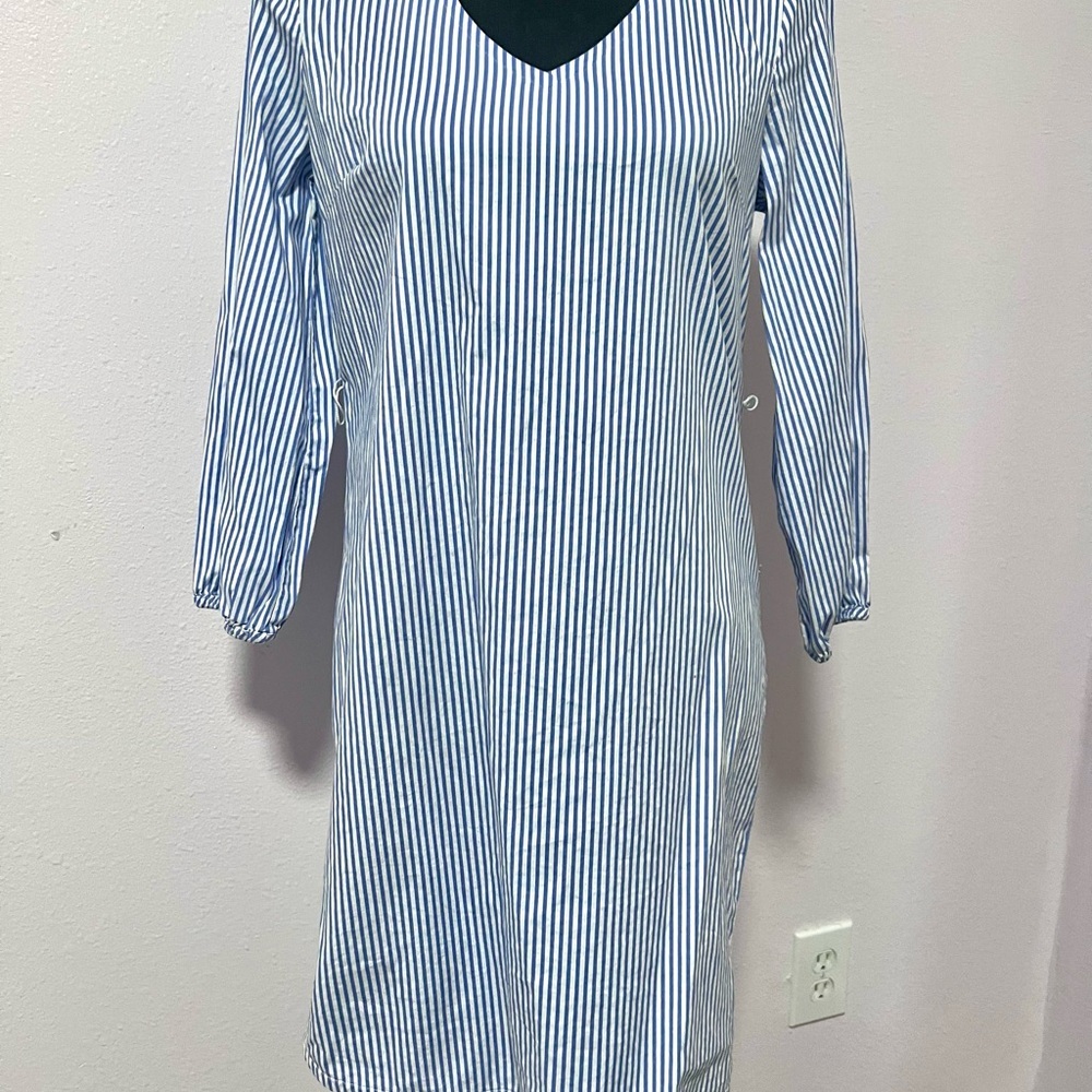 J. Crew striped Blue and White Casual‎ slip on dress XS